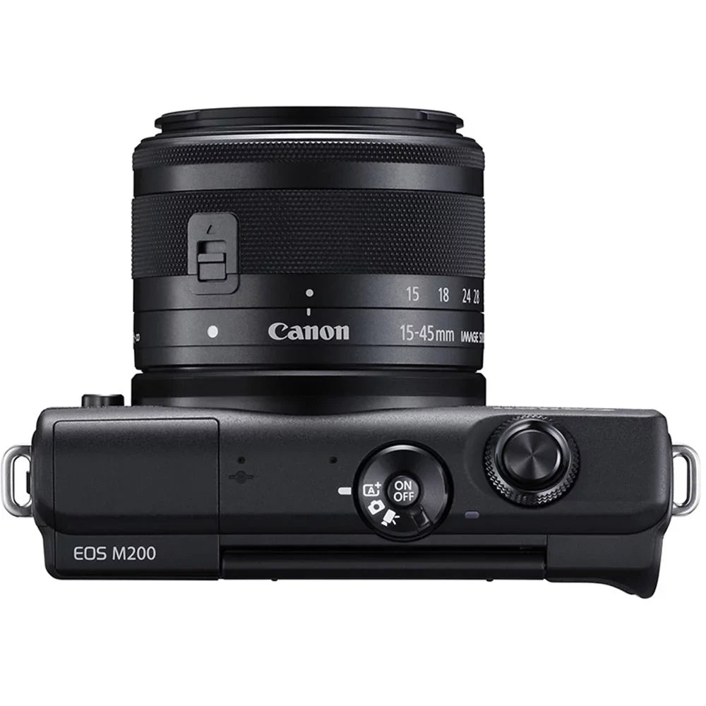 EOS M200 Mirrorless Digital Camera with 15-45mm Lens (Black) + 128GB Kit