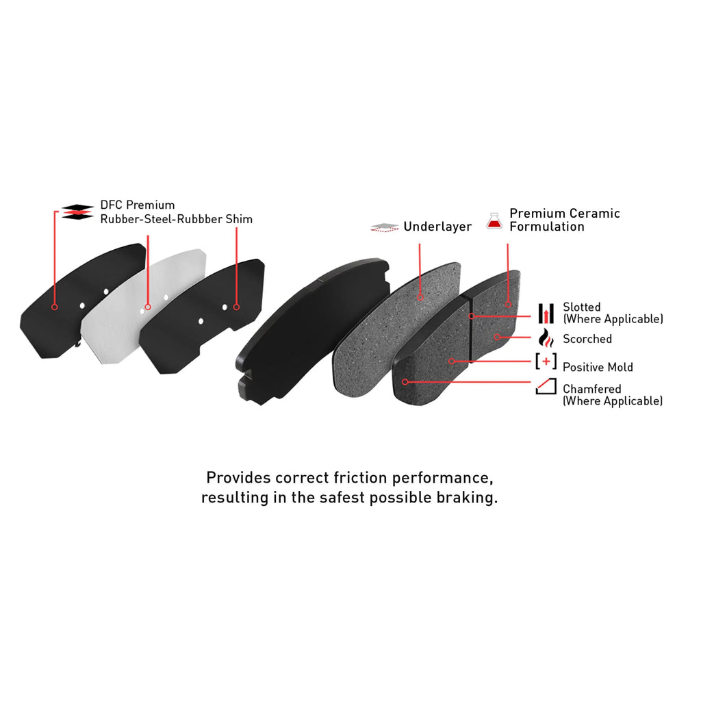Dynamic Friction Company Front Geospec Brake Rotors with 3000 Series Ceramic Brake Pads includes Hardware 4312-91004 Fits select: 2017-2018  YARIS IA, 2016  SCION IA