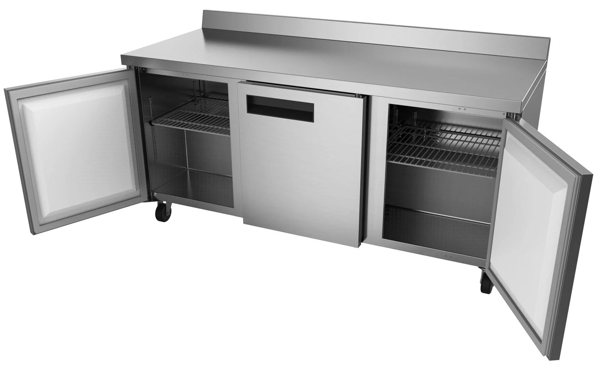 ft.. Backsplash – 16.9 Cu. Three-Door Worktop Refrigerator with 3.5 in. KoolMore 72 in