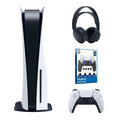 Playstation 5 Disc Version Console with Black PULSE 3D Wireless Gaming Headset and Surge FPS Grip Kit With Precision Aiming Rings