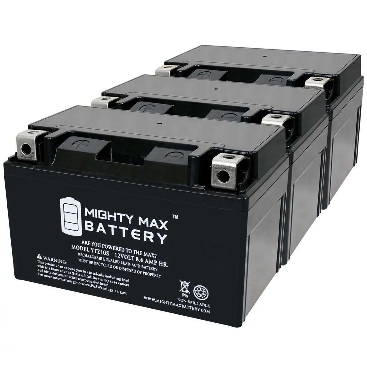 YTZ10S 12V 8.6AH Replacement Battery suitable with Suzuki 1000 GSX-R1000 00-17 - 3 Pack