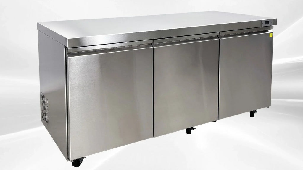 ft..  Commercial Three Door Undercounter Freezer 16.6 cu. 72 in