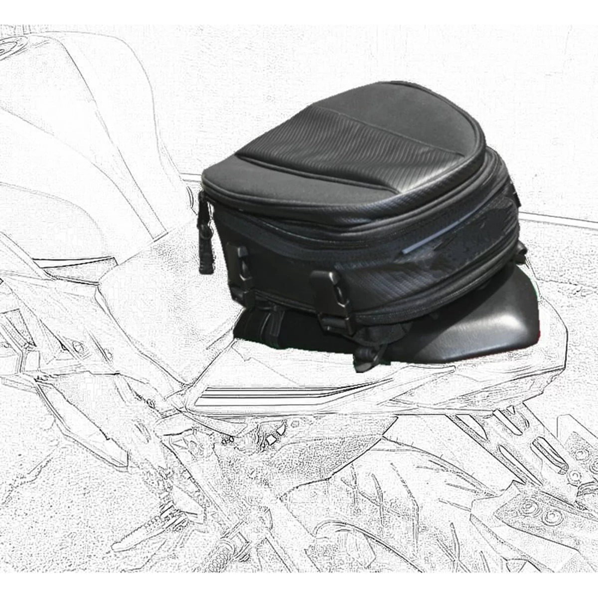 Motorcycle Rear Seat Tail Leather Pack Bag Expandable Luggage Bag PU