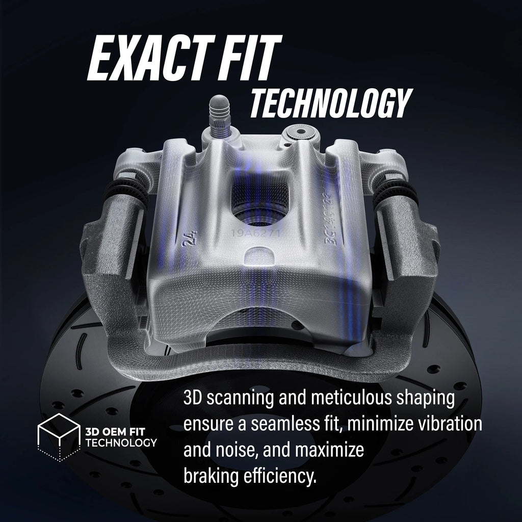Transit Auto Front Rear Disc Brake Caliper Coated Rotors And Semi-Metallic Pads Kit (10Pc) For 2010-2017  Expedition Lincoln Navigator KCG-100916P