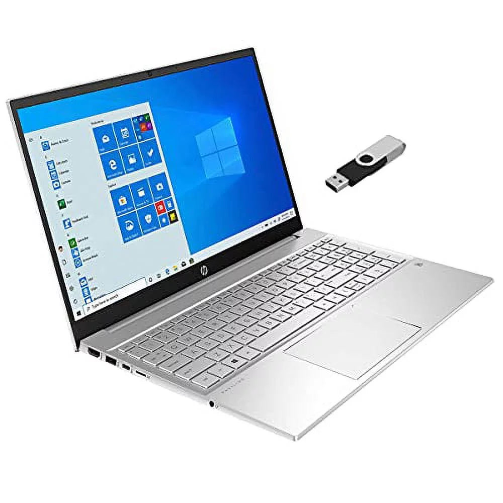 2021  Pavilion 15.6inch FHD Touchscreen Laptop 11th Gen 4-Core  i5-1135G7 32GB DDR4 1TB NVMe SSD Iris Xe Graphics HDMI Webcam Keyboard Windows 10 Pro w/ RATZK USB Natural Silver 15-EG0053CL