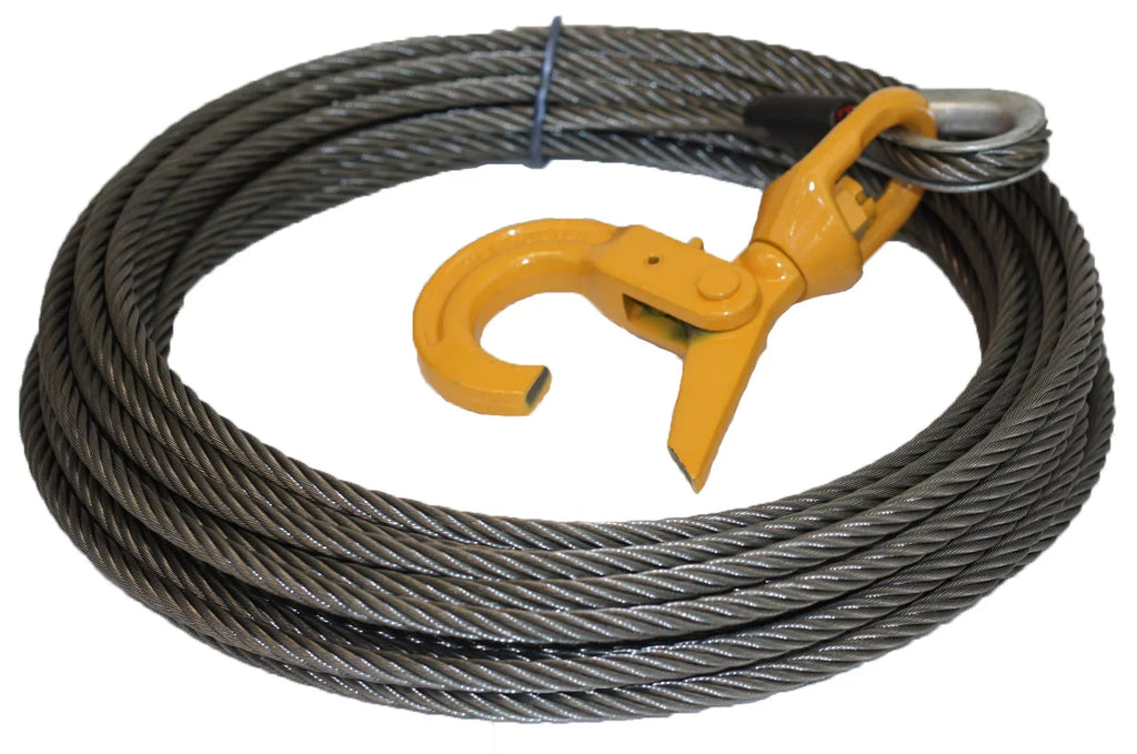 Mytee Products 3/8" x 75' Winch Cable Steel Core Rope Wrecker Tow Truck Rollback Self Locking, 15,087 lbs Ultimate Breaking Strength