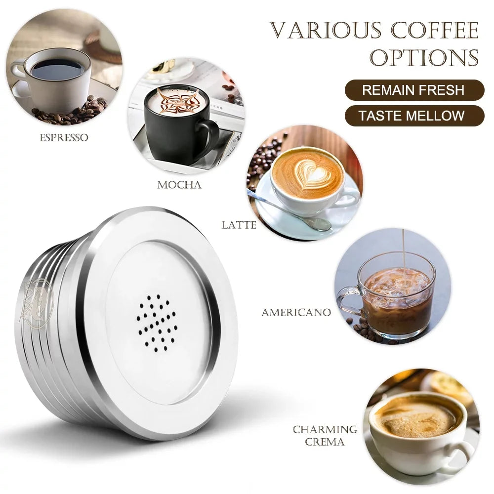 Suzicca Stainless Steel Reusable Coffee Capsules Reusable Coffee Capsule Cup Filter matching with Delta Q
