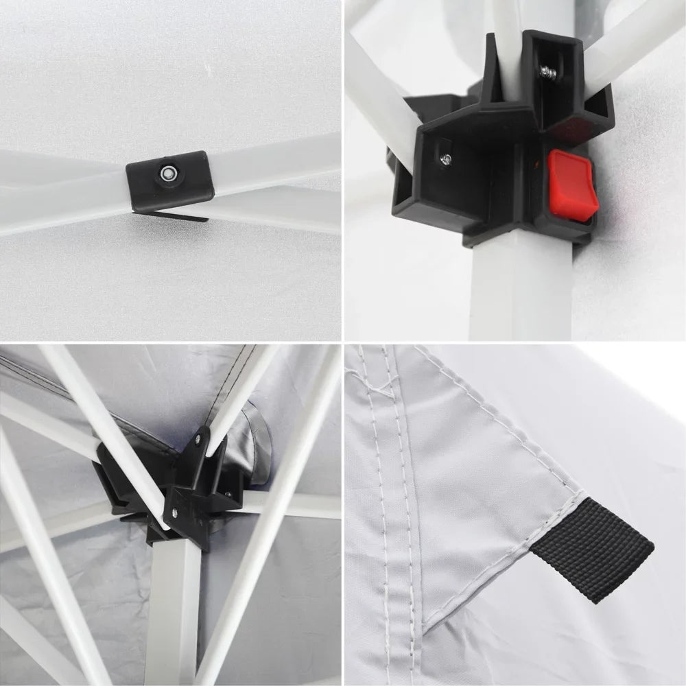 Waterproof Folding Tent with Windows - (20 x 10 x 8.5)ft / (600 x 300 x 250)cm (L x W x H) - White - 49.83 - Stay dry and enjoy any event with our durable tent!