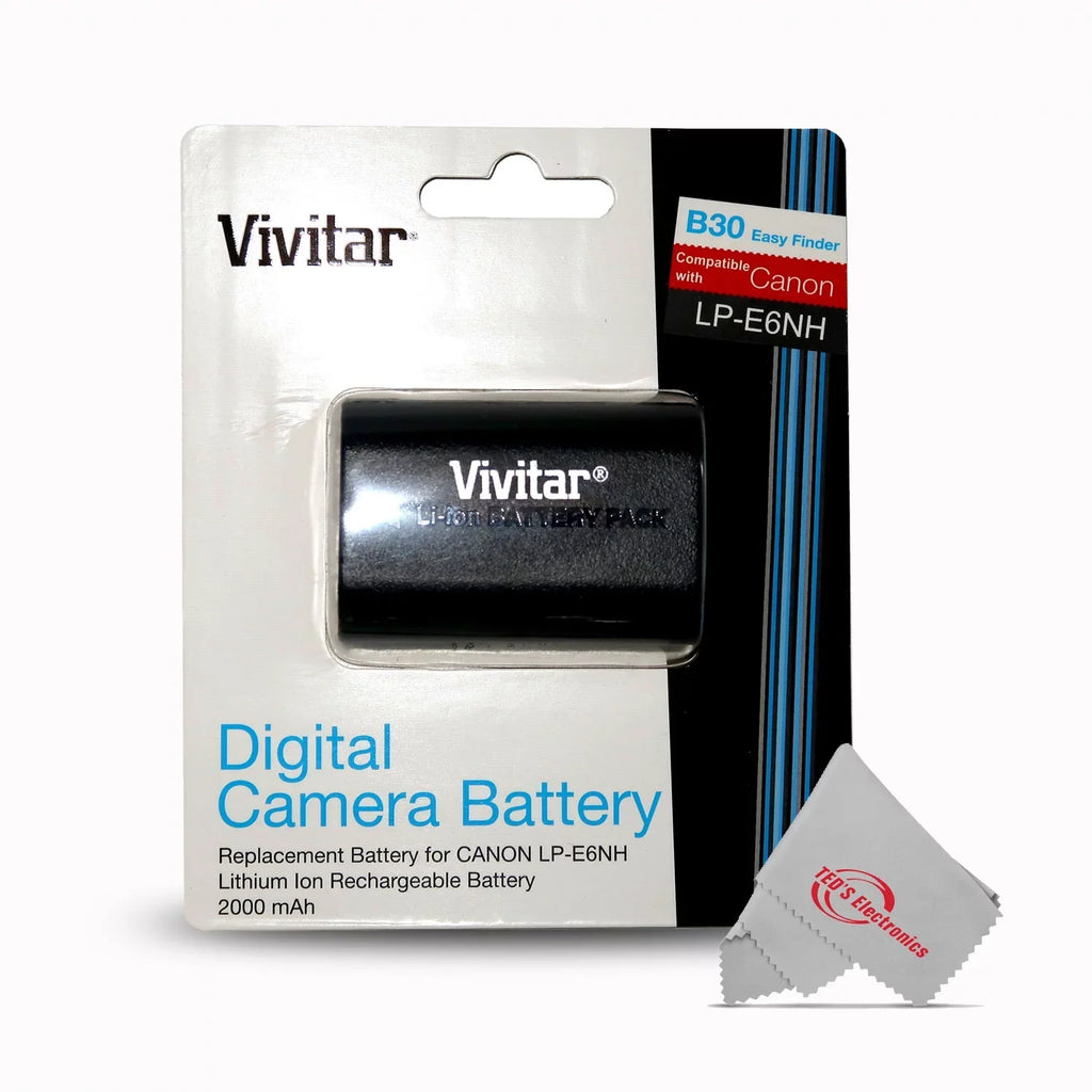 3x Vivitar CBE6NH  LP-E6NH Replacement Battery for EOS 90D 80D R R6 R6 5D Mark IV 6D 7D 70D 60D 60Da