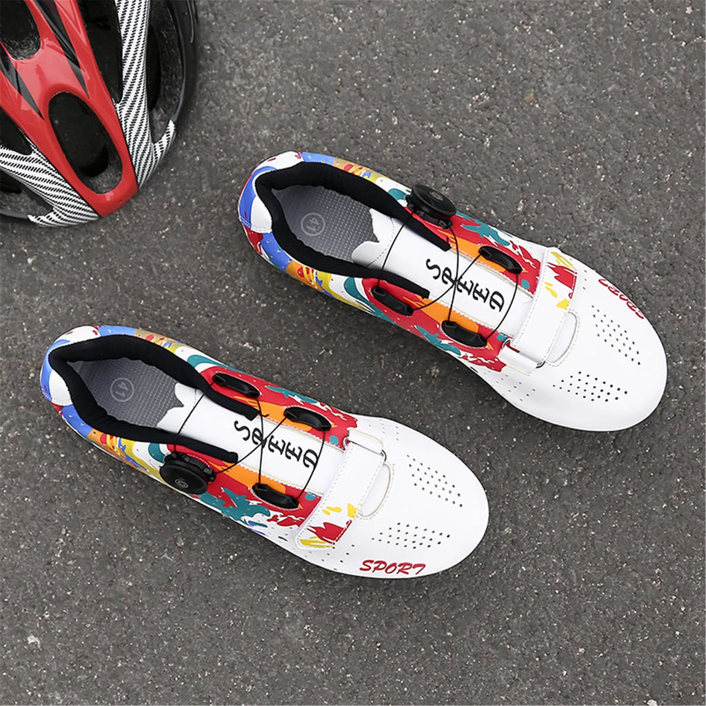BETOOSEN Mens womens road cycling shoes MTB bike shoe Indoor riding cycling Exercise Shoes with quick lace suitable with SPD Dual Cleat