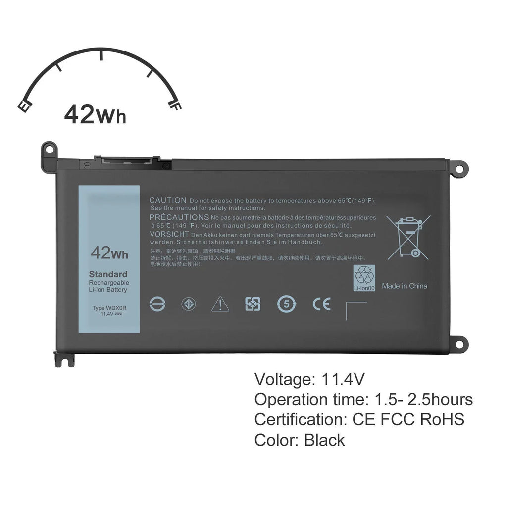 4Cell WDX0R Laptop Battery for  Inspiron 13-5000 13-7000 15-5000 15-7000 NEW