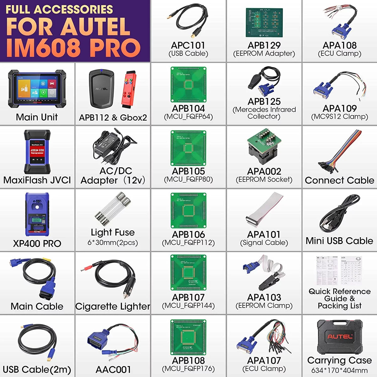 Autel MaxiIM IM608 Pro Automotive Key Fob Programming Car Diagnostic Scan Tool, with XP400 Pro Key Programmer, IMKPA Kit, G-BOX2 & APB112, 2 Year Free Update