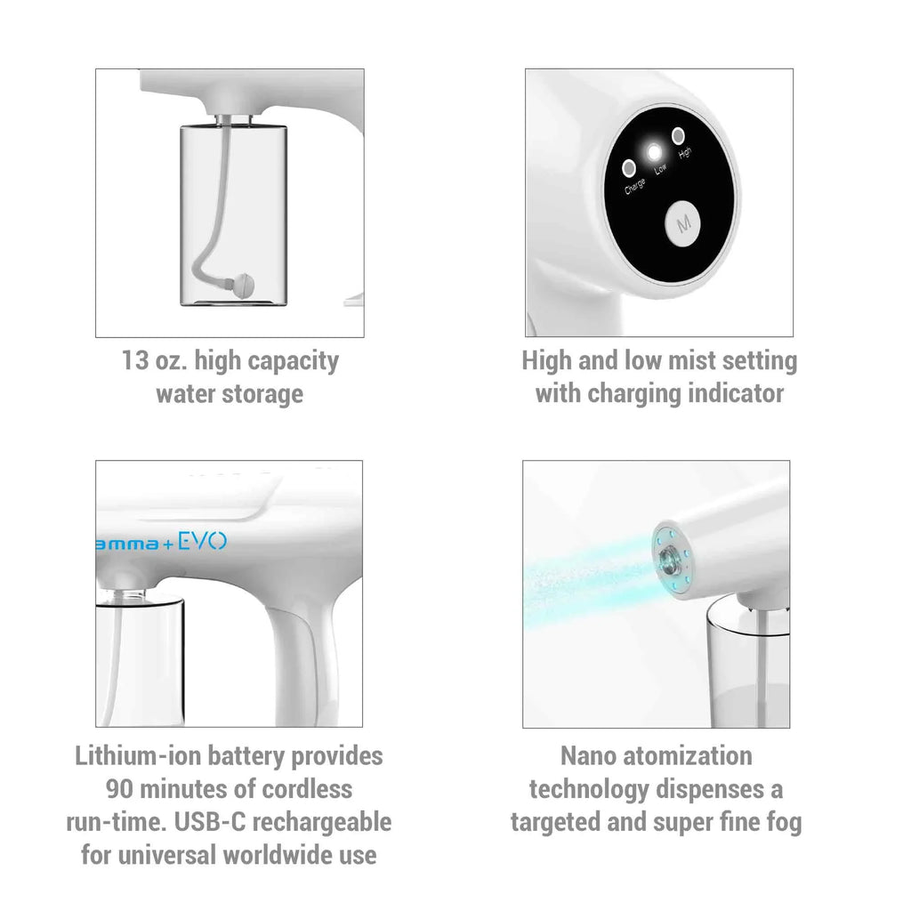 Gamma+ EVO Nano Mister Portable Refresh Mist Hair Skin Surface Barber Sprayer