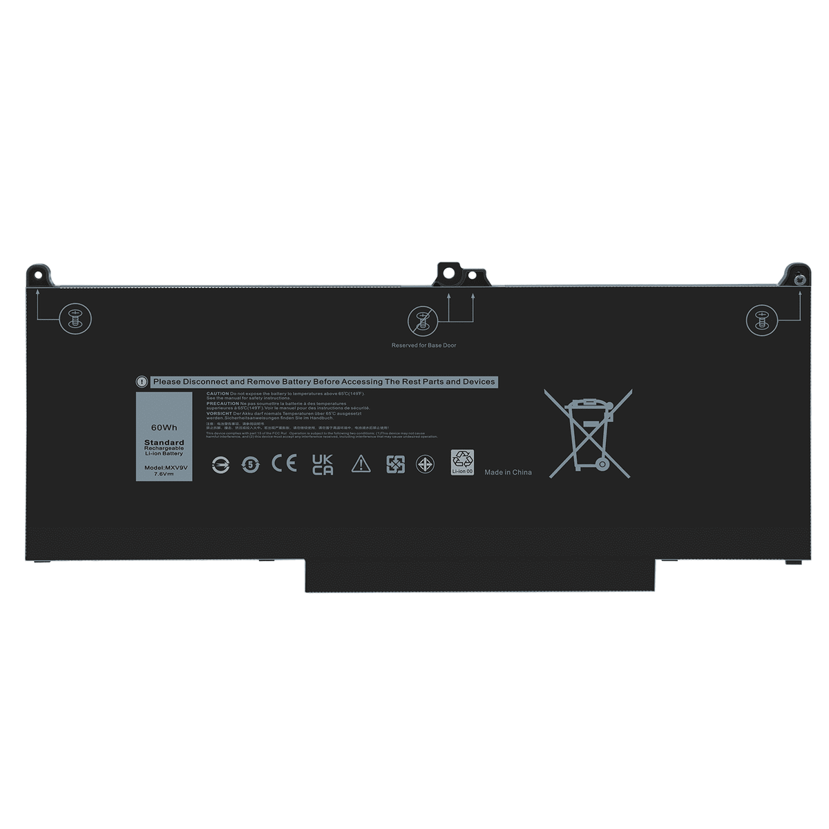 For  Latitude 5300 5310 (2-in-1) 7300 7400 60Wh Laptop Battery MXV9V