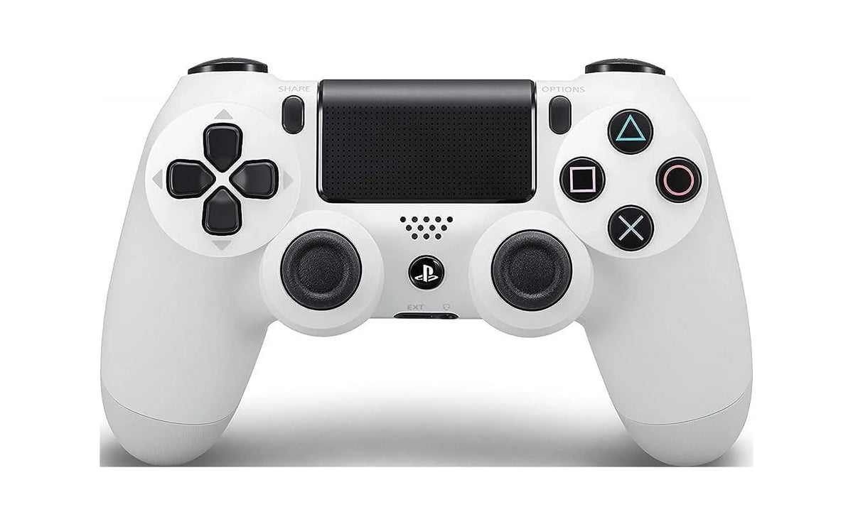 Dual Shock White Gaming Controller For PS4 Console + Wired Earbuds BOLT AXTION Bundle Like New