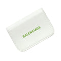 Balenciaga Everyday White Leather Logo Mini Trifold Wallet 593813