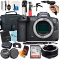 EOS R6 Mirrorless Digital Camera (Body Only) with EF Mount Adapter + 64GB SanDisk + Case + ZeeTech Accessory