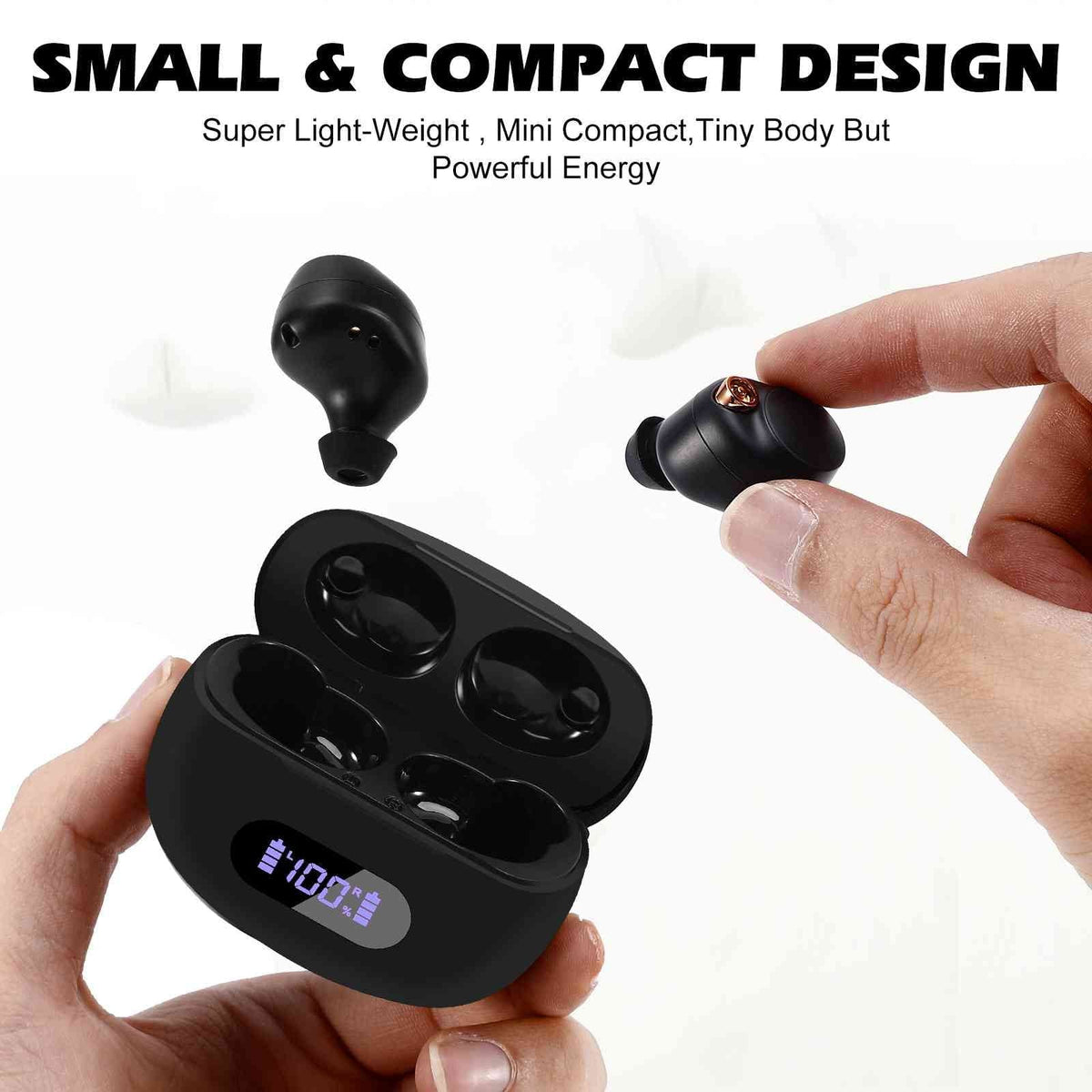 UrbanX True Wireless Bluetooth Earbuds + Charging Case, Black, Dual Connect, IPX5 liquid Resistance, Bluetooth 5.2 Connection, Balanced, Bass Boost suitable with  Tab3 8 Plus