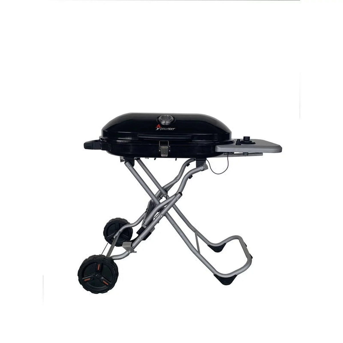 GrillFest 348 Sq Inch 15000 BTU 1-Burner Folding/Rolling/Standing Camp Grill - Black