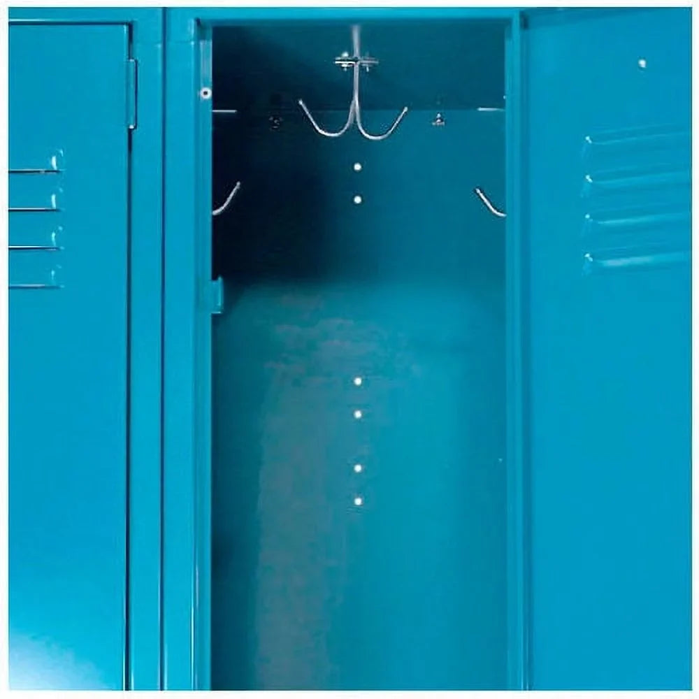 Paramount Double Tier 6 Door Ready to Assemble Locker, Blue. Global 652079BL 12 x 18 x 36 in