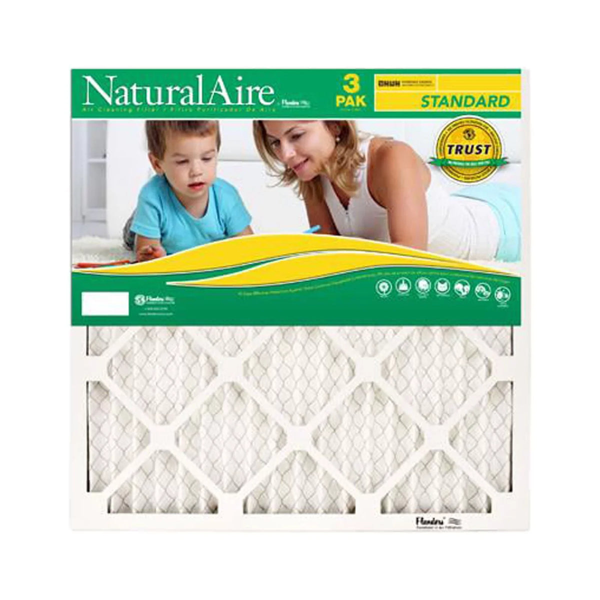 '- Quantity 4. Standard Pleated Air Filter,  MERV 8, 90 Days, 3-Pk. BestAir B1-1620-8-3VP4 16x20 x 1 In