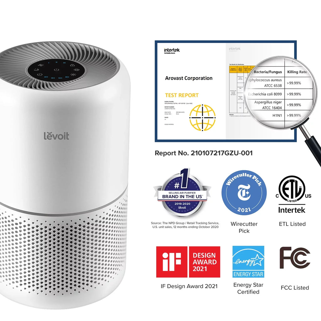 ft., Core 300-RAC, White. Levoit Air Purifier for Allergies and Asthma, Large Rooms Up to 547 sq