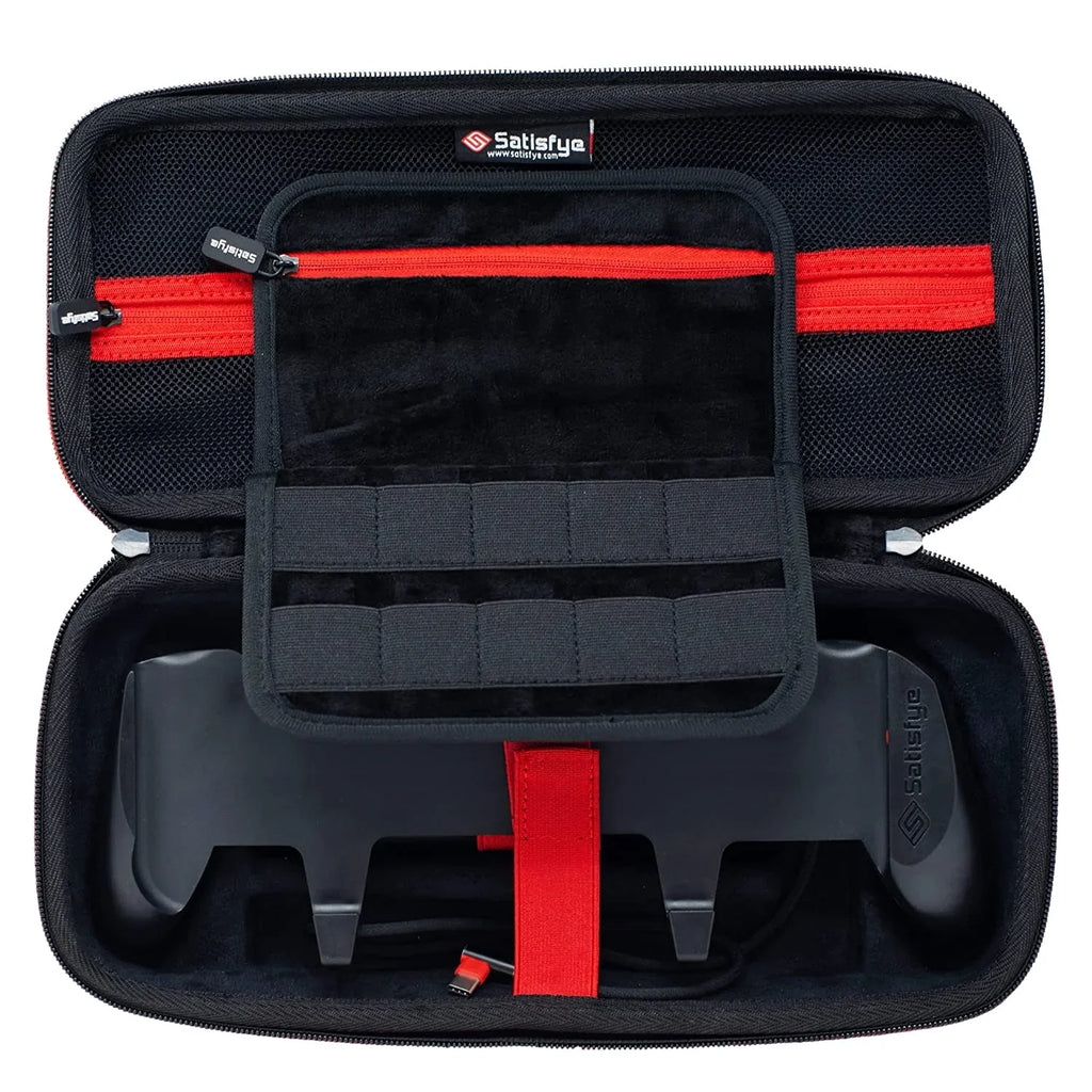 BONUS: 2 Thumbsticks+1 JoyCon Rail. Satisfye ZenGrip Pro Gen 3 OLED Elite Bundle, Accessories matching with Switch - The Bundle includes: Grip, Elite Case and a Low Profile USB C-C Cable