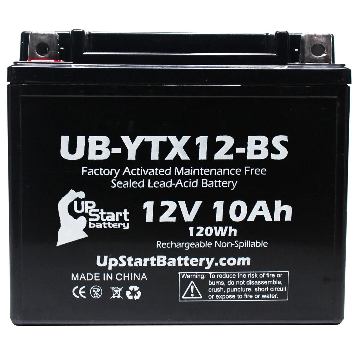 5-Pack UpStart Battery Replacement for 2001 Suzuki GSX-R1000 1000 CC Factory Activated, Maintenance Free, Motorcycle Battery - 12V, 10Ah, UB-YTX12-BS