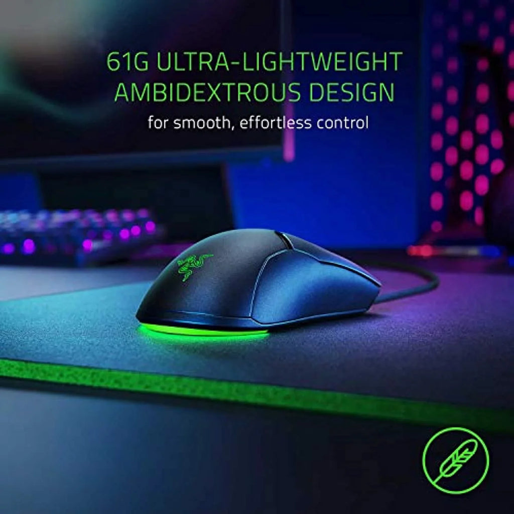Viper Mini Ultralight Gaming Mouse: Fastest Gaming Switches - 8500 Dpi Optical Sensor - Chroma Rgb Underglow Lighting - 6 Programmable Buttons - Drag-Free Cord - Classic Black