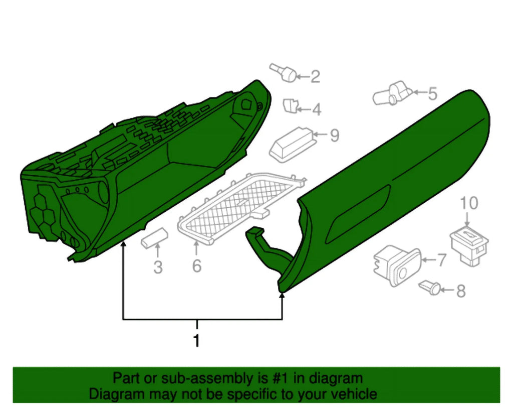 New Genuine  Glove Box (2012-2019) OE 51169239346