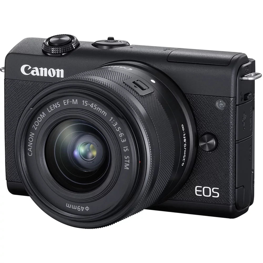 EOS M200 Mirrorless Digital Camera with 15-45mm Lens (Black) + 128GB Kit