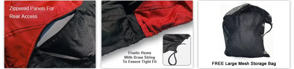 Weatherproof Jet Ski shield For YAMAHA Wave Runner FX 2006-2011 - RED / Black Color - All atmospheric conditions - Trailerable - Protects from Rain, Sun, UV Rays, And More! Includes Trailer Straps And Storage Bag