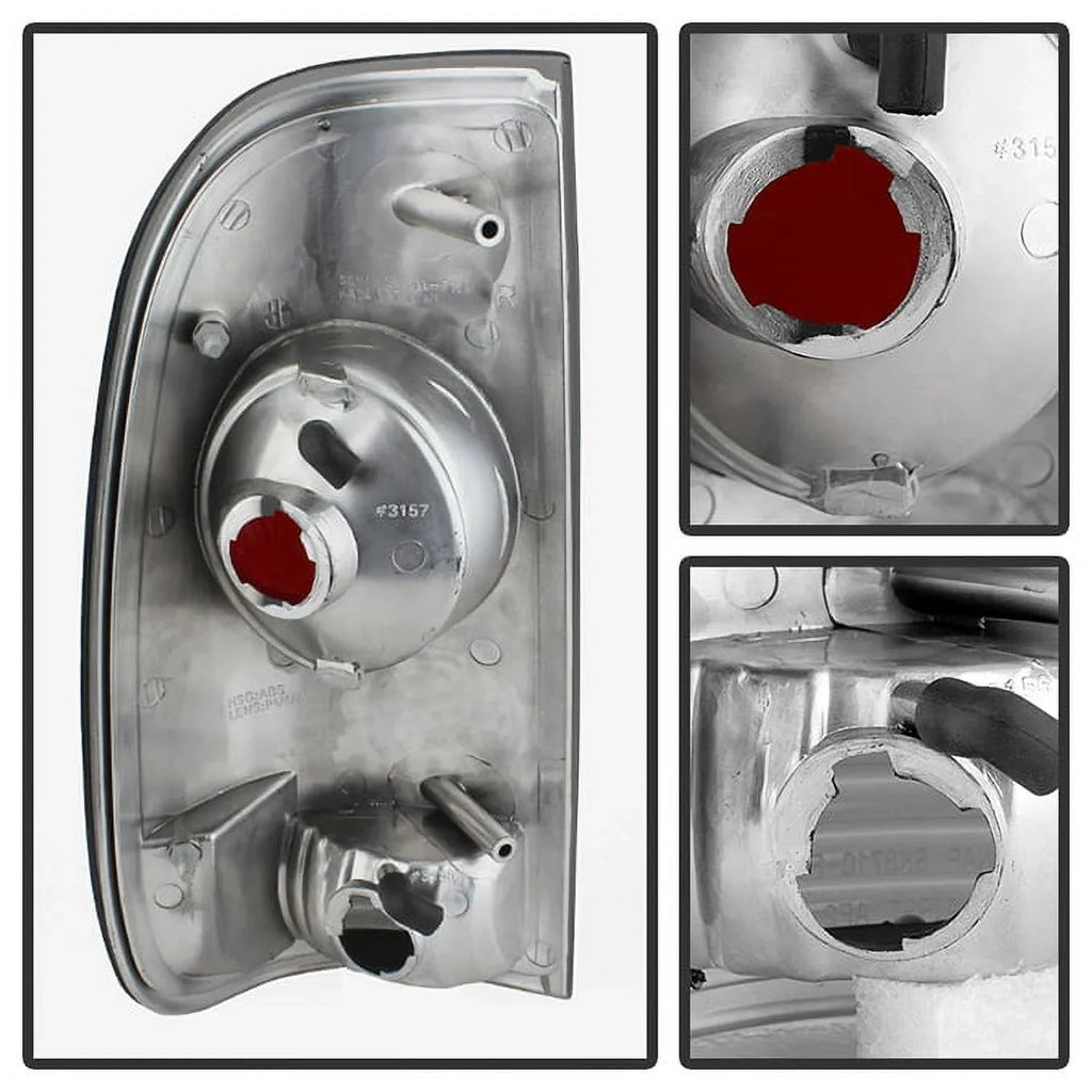 AKKON - For Black Smoked  1999-2004 F250 F350 F450 F550 Superduty Dual Halo Projector LED Headlights + Tail Light Lamp