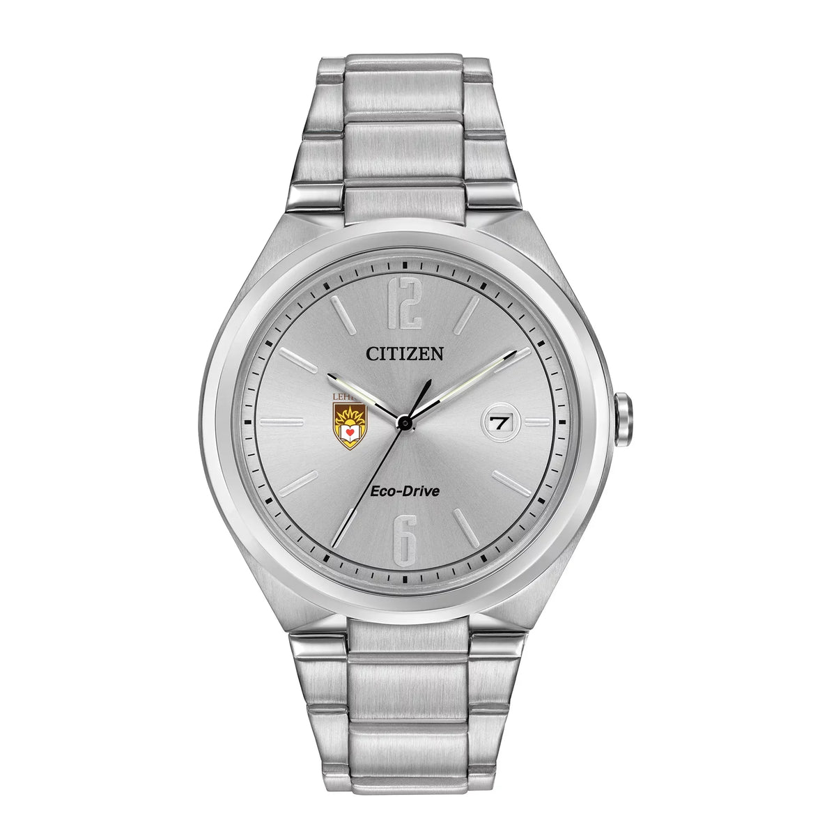 Men's  Silver Lehigh Mountain Hawks Eco-Drive Stainless Steel Watch
