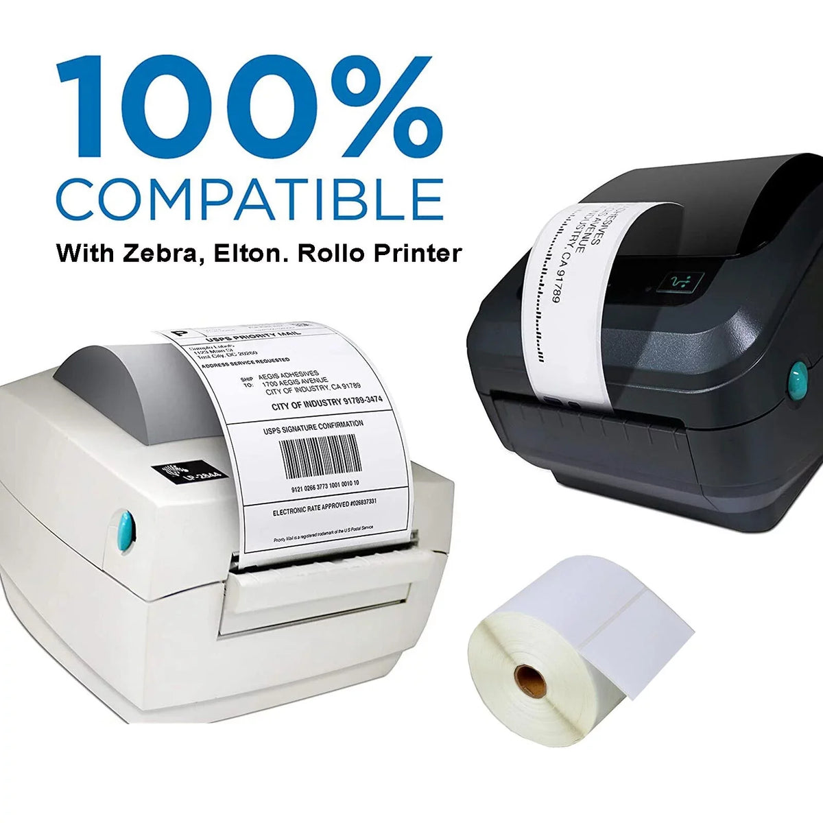 2.25"x1.25" Direct Thermal Labels (9000 Labels, 9 x 1000/Rolls) suitable with Zebra Printer for UPC GTIN ASIN EAN Code, Shipping, Mailing Address