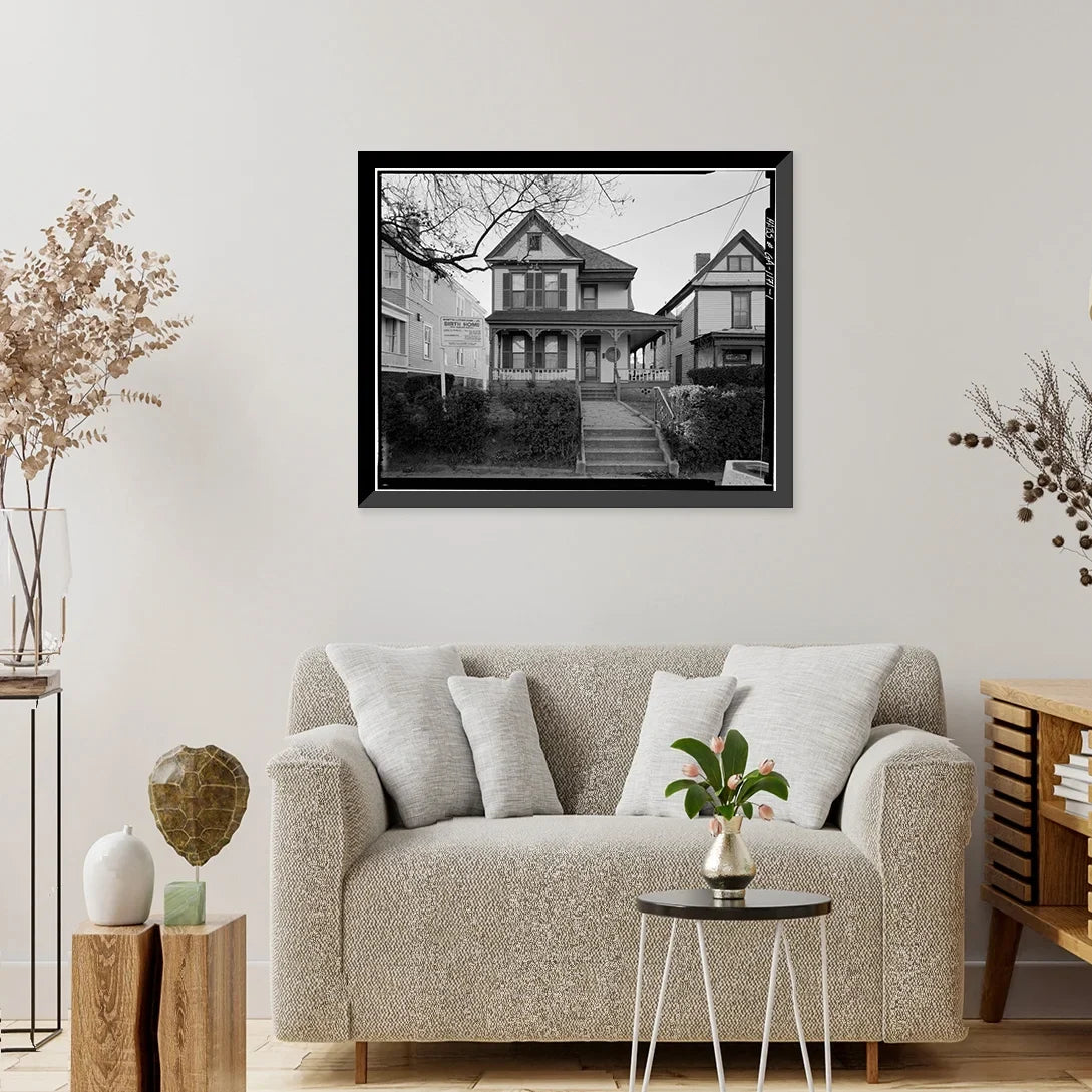 Birth Home, 501 Auburn Avenue, Atlanta, Fulton County, GA, 17-7/8" x 21-7/8". Historic Framed Print, Martin Luther King Jr