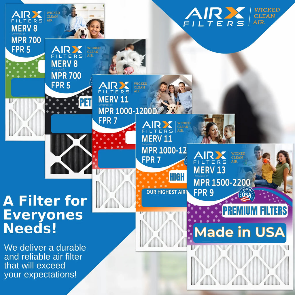 16x20x4 Air Filter MERV 8 Comparable to MPR 700 & FPR 5 suitable with Bryant Carrier FILXXFNC-0017 Premium USA Made 16x20x4 Furnace Filter 2 Pack by AIRX FILTERS WICKED CLEAN AIR.