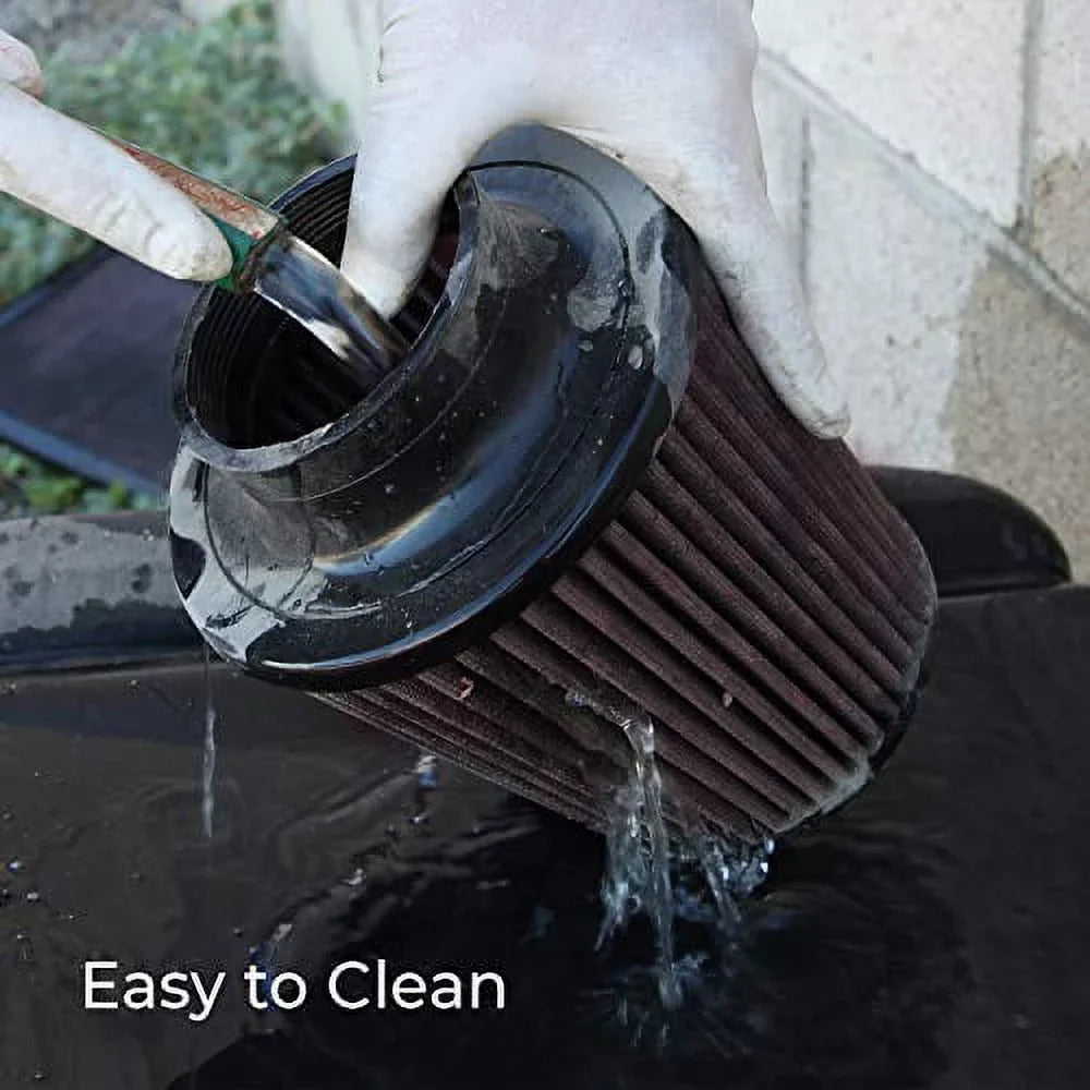 K&N Universal Clamp-On Engine Air Filter: Washable and Resuable: Round Tapered; 6 in (152 mm) Flange ID; 6 in (152 mm) Height; 7.5 in (191 mm) Base; 4.5 in (114 mm) Top , RF-1048