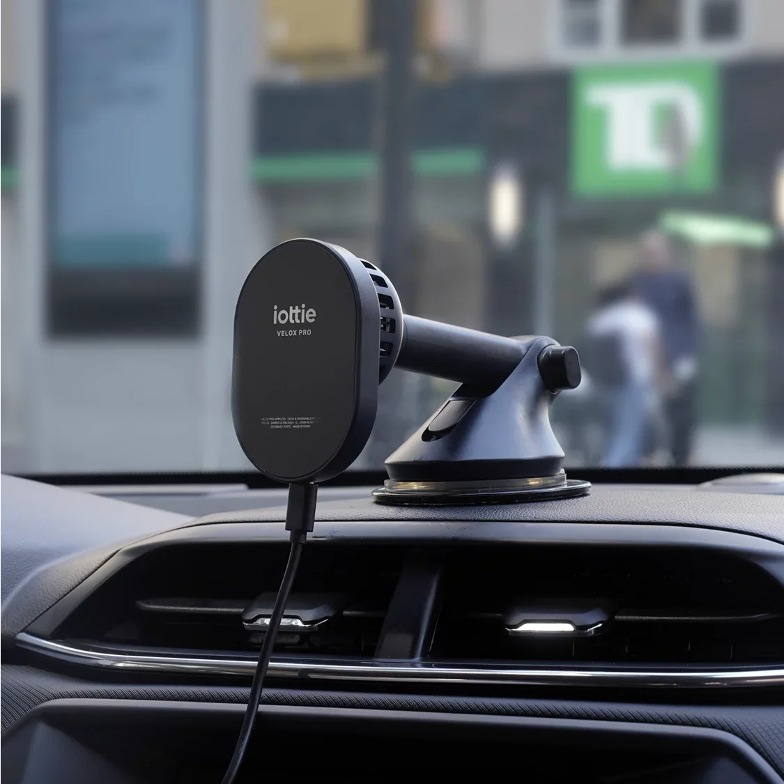 Velox Wireless Pro - MagSafe matching Dash & Windshield Car Mount Phone Holder - Blue (Car Charger Included)
