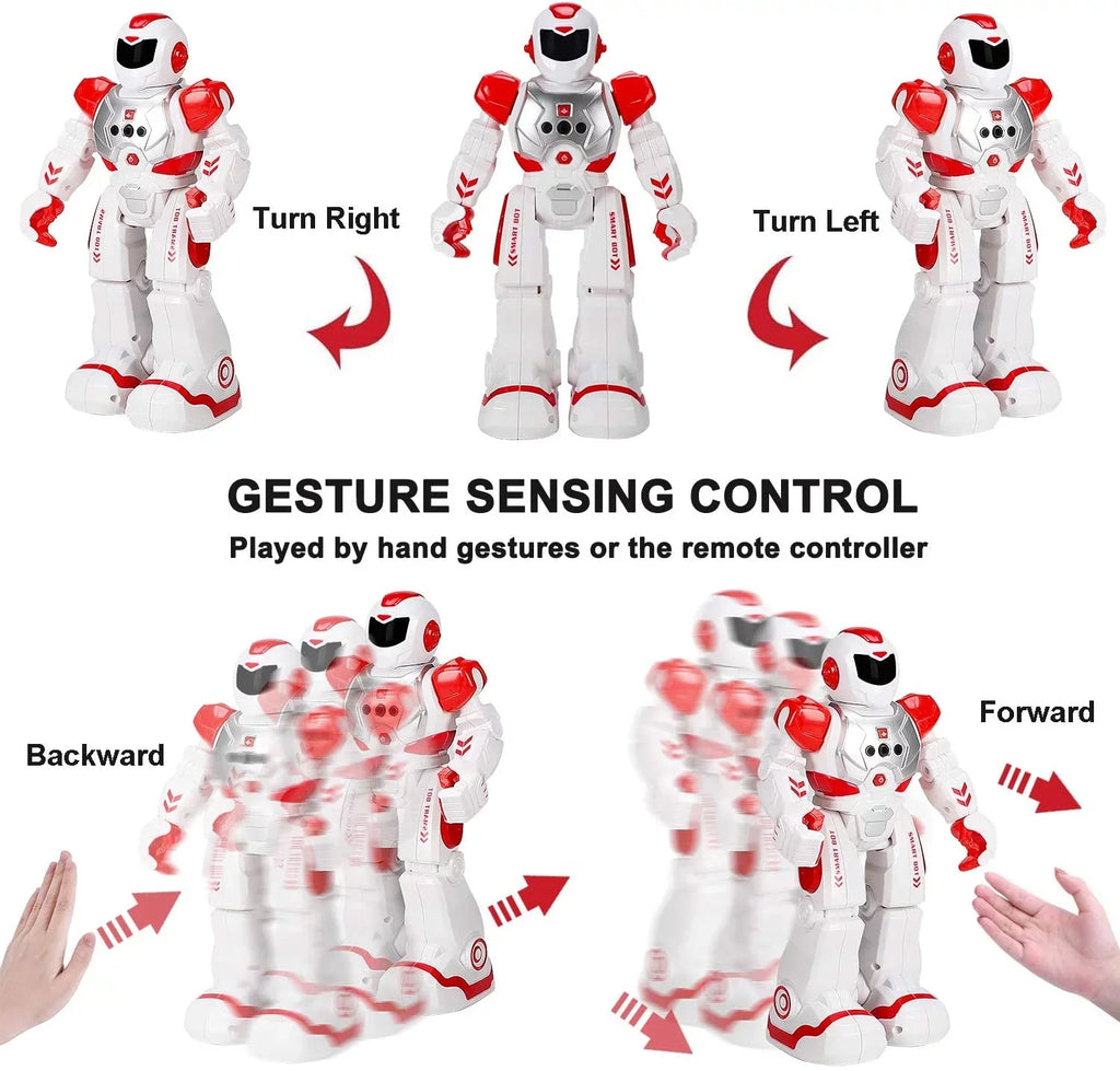 Smart RC Robots for Kids Gesture Sensing Singing Walking Dancing Robot for Boys and Girls - Red