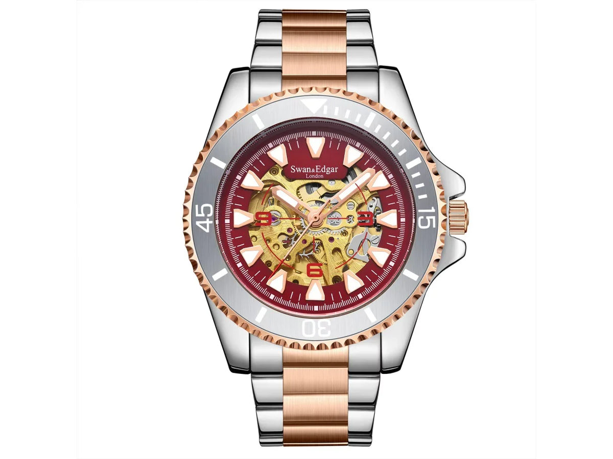 Limited Edition Swan & Edgar Hand Assembled Contemporary Skeleton Automatic - Two Tone