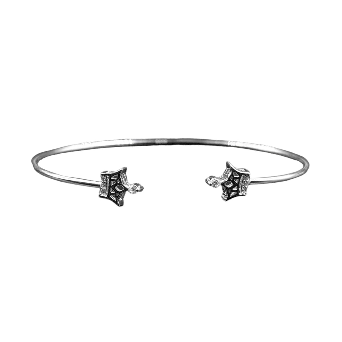 Crown Bracelet With Open Ends Solid Silver CZ cuff style jewelry Handmade Kada Adjustable Bracelet Best Gift idea for Girls