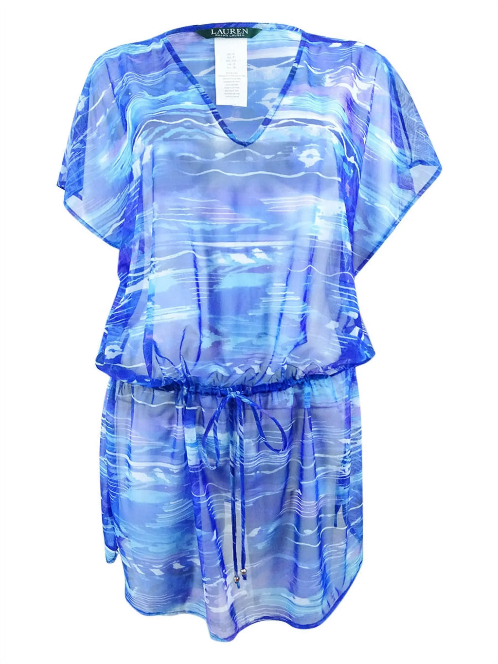 Lauren by Ralph Lauren Women's Calypso Ikat-Print Tunic shield-Up (S, Blue)