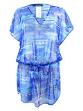 Lauren by Ralph Lauren Women's Calypso Ikat-Print Tunic shield-Up (S, Blue)