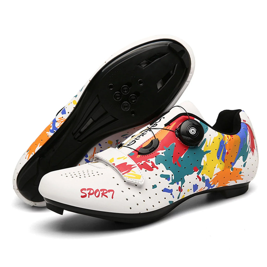 BETOOSEN Mens womens road cycling shoes MTB bike shoe Indoor riding cycling Exercise Shoes with quick lace suitable with SPD Dual Cleat