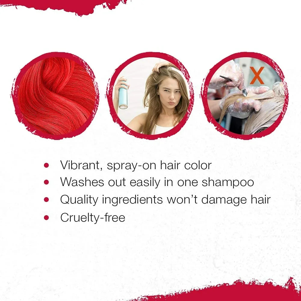Punky Temporary Hair Color Spray, Cougar Red, Non-Damaging Spray-On Hair Dye Instant Vivid Hair Color, 3.5 oz, 1-Pack