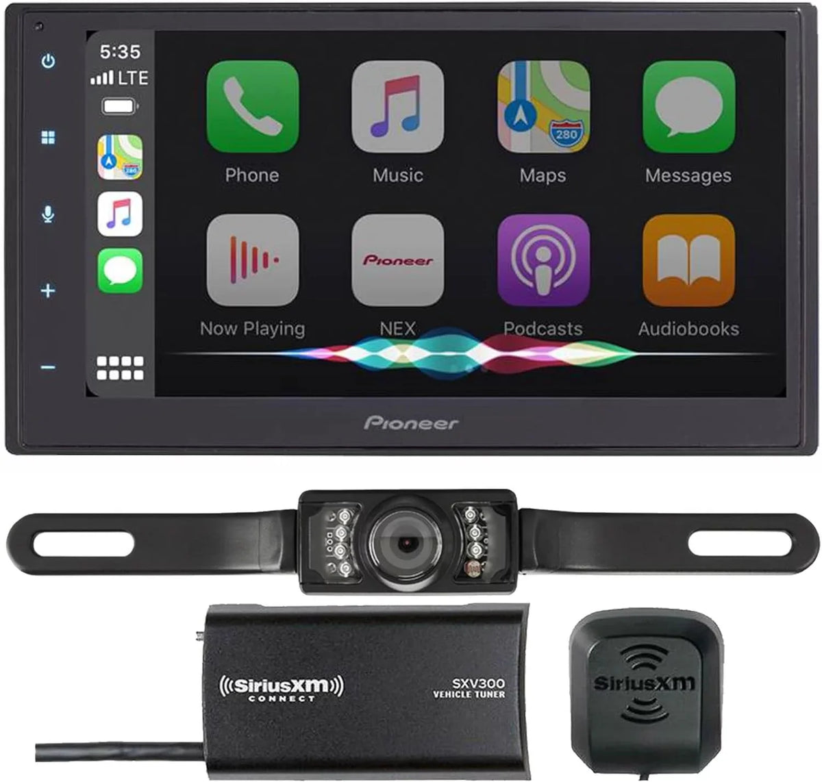 Pioneer DMH-W2700NEX 6.8" Multimedia Receiver Bundled with + (1) SiriusXM SXV300v1 + (1) SV5130IR License Plate Style Backup Camera