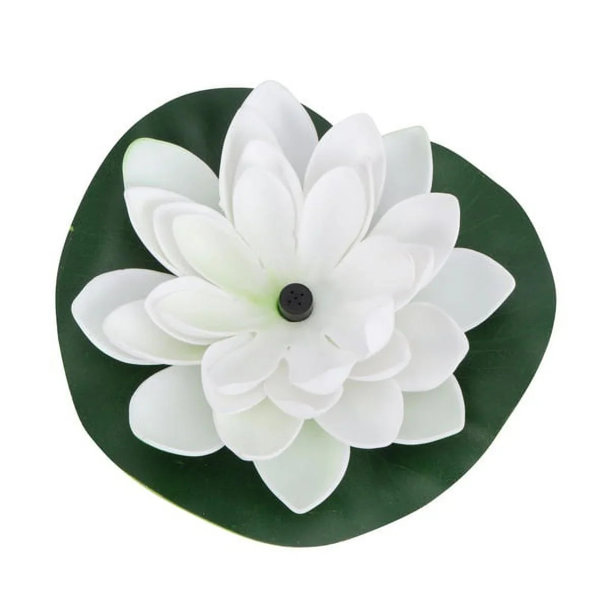 HOTBEST Solar-powered Waterproof Lotus Lamp Lotus Fountain Novel Fish Pond Fountain Garden Decor aqua Lily Bird Bath Fountain(White)