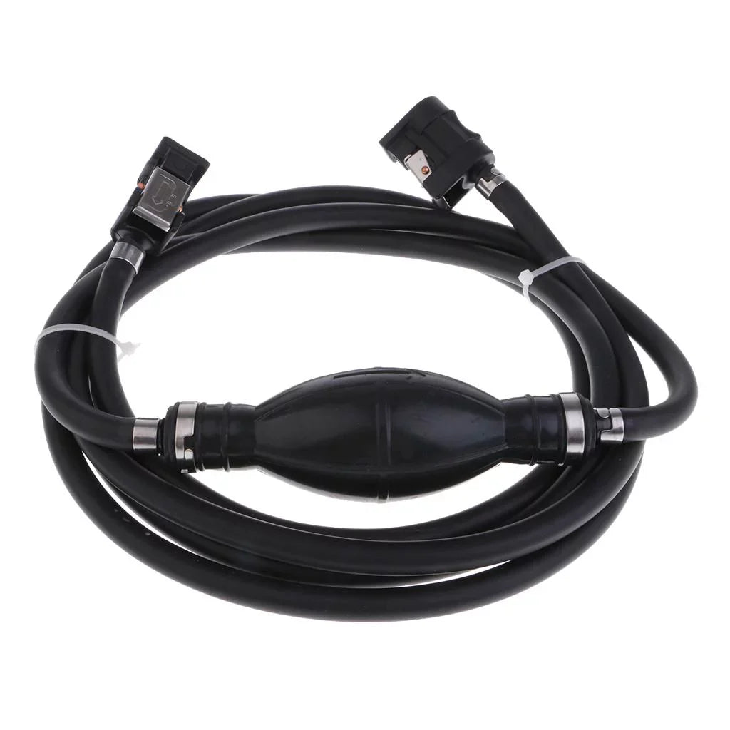 ship Motor Fuel Line Hose with Connector And Primer Bulb Outboard Motors - Black, 6.5x11mm