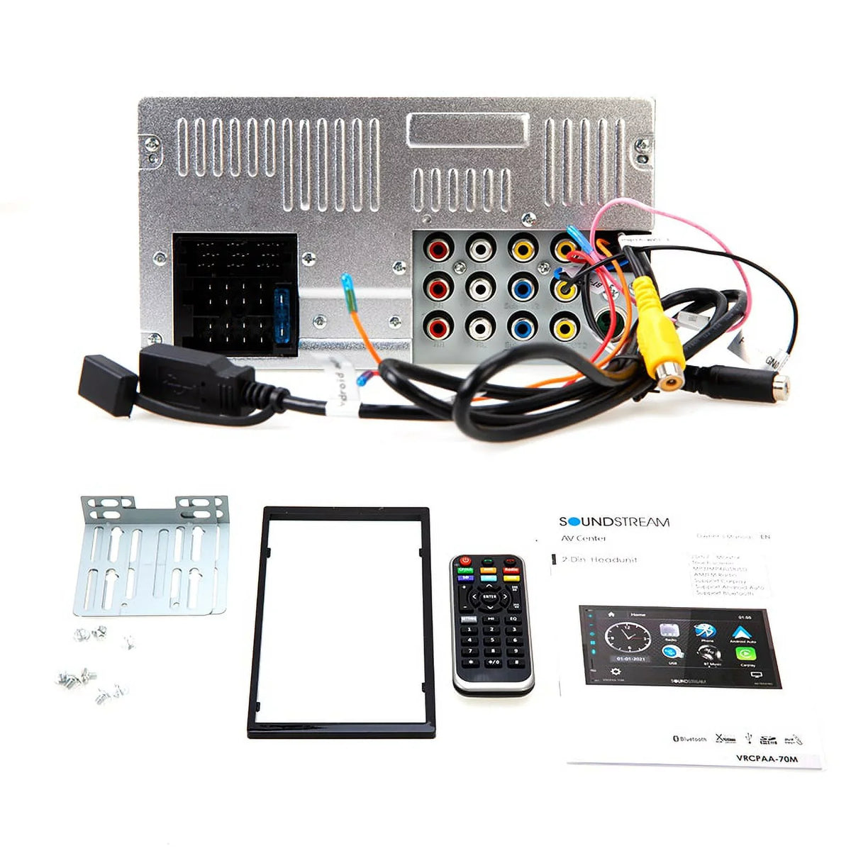 Soundstream VRCPAA-70M 7" Double DIN Bluetooth  CarPlay & Android +Camera